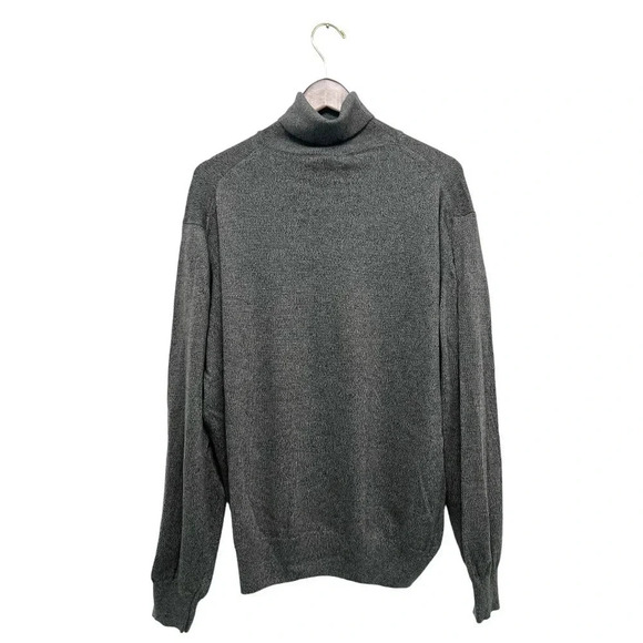 Pronto Uomo Firenze Italian Cotton Tuttle Neck Long Sleeve Men’s Sweater Grey L - Picture 2 of 7